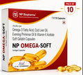 NP OMEGA-SOFT Softgel Capsules Pack of 10 | Omega-3 Fatty Acids, Cod Liver Oil, Evening Primrose Oil & Vitamin E | NP Biopharma